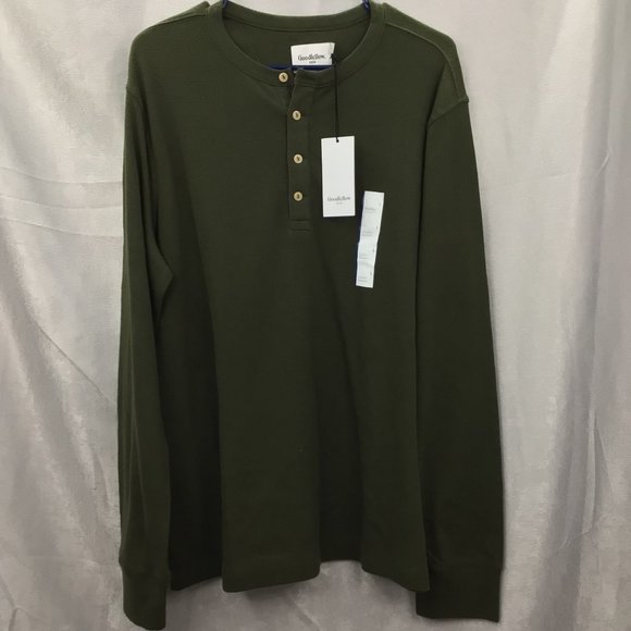 Goodfellow & Co. 1/4 button Long Sleeve Thermal Green Size Large NWT - Picture 8 of 8